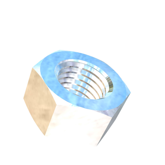 Titanium M16-2 Pitch Allied Titanium Hex Nut, Grade 2 (CP) Titanium with Unpolished Finish